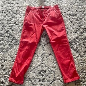 GAP Red Girlfriend Chinos Relaxed Fit Elastic Waistband